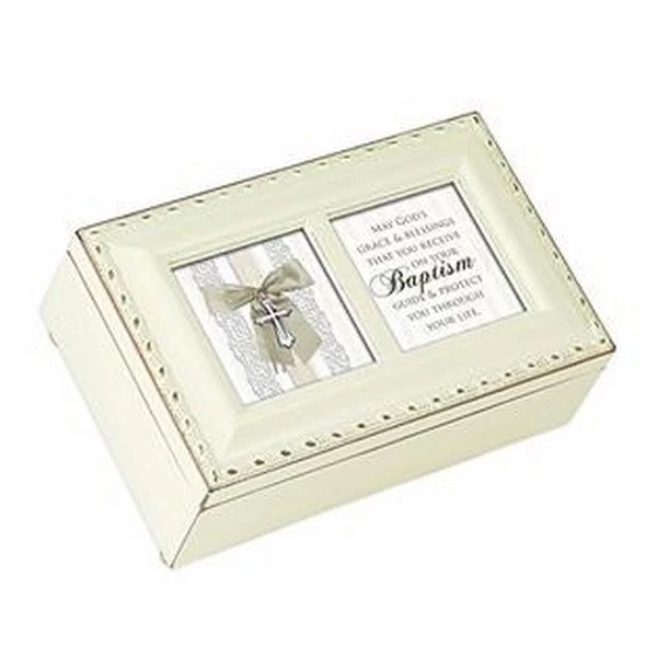 May God's Grace Blessings Baptism Ivory Gold Tone Trim Petite Jewelry Music Box Plays Jesus Loves Me 1 May God's Grace Blessings Baptism Ivory Gold Tone Trim Petite Jewelry Music Box Plays Jesus Loves Me