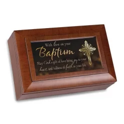 With Love On Your Baptism Jewelry Music Box Places Amazing Grace