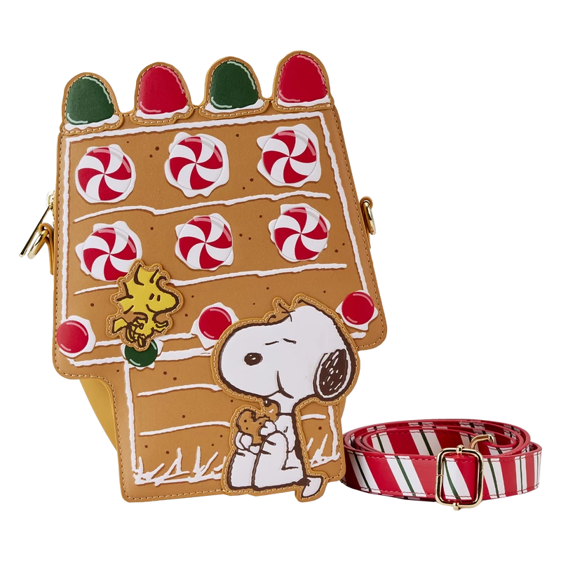 Loungefly Peanuts Snoopy Gingerbread House Scented Crossbody Bag 1 Loungefly Peanuts Snoopy Gingerbread House Scented Crossbody Bag