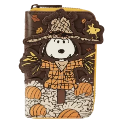 LOUNGEFLY Peanuts Snoopy Scarecrow Cosplay Zip Around Wallet