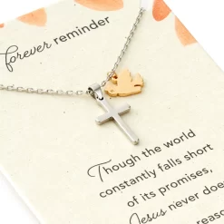 Hallmark Forever Reminder Cross And Dove Necklace -Fashion Accessories Shop REL1090 02