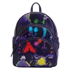 Disney Loungefly Villains Triple Pocket Glow In The Dark Mini Backpack