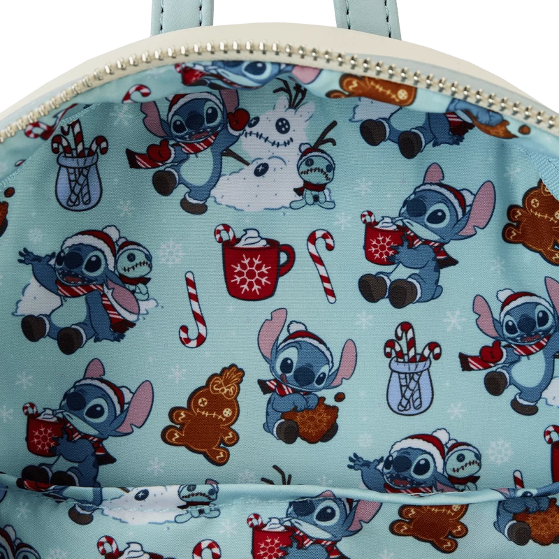 Loungefly Stitch Holiday Snow Angel Glitter Mini Backpack 3 Loungefly Stitch Holiday Snow Angel Glitter Mini Backpack - Image 3