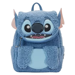 LOUNGEFLY Stitch Plush Sherpa Cosplay Mini Backpack