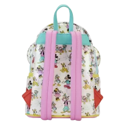 LOUNGEFLY Disney100 Mickey & Friends Classic All-Over Print Iridescent Mini Backpack With Ear Headband -Fashion Accessories Shop WDBKS0023 LFDISNEYD100AOPEARHOLDERMINIBACKPACK0055BACK