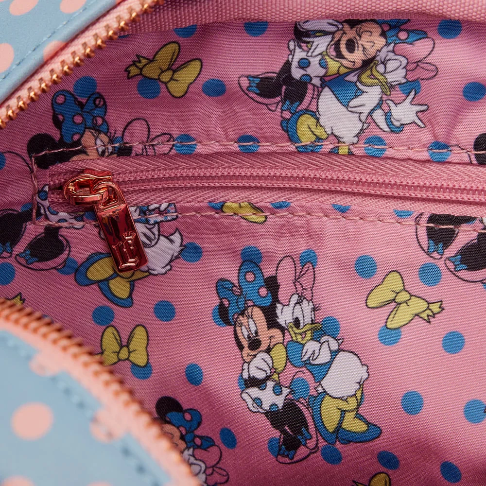 Loungefly Minnie Mouse Pastel Polka Dot Crossbody Bag 3 Loungefly Minnie Mouse Pastel Polka Dot Crossbody Bag - Image 3