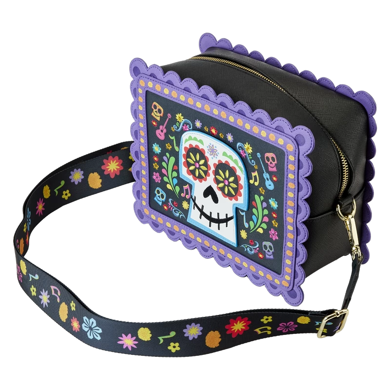 Loungefly Coco Miguel Calavera Floral Skull Crossbody Bag 2 Loungefly Coco Miguel Calavera Floral Skull Crossbody Bag - Image 2