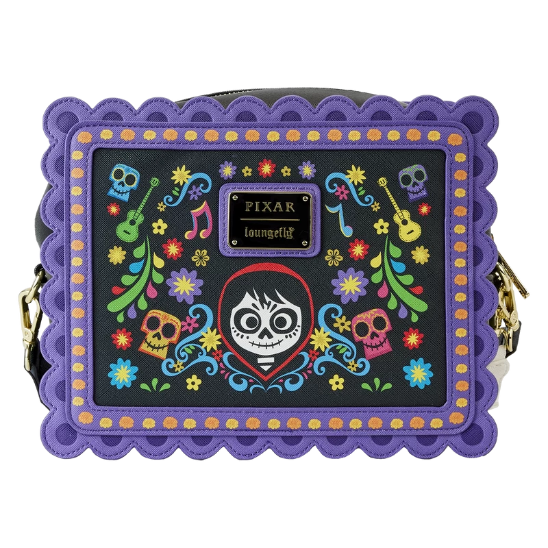 Loungefly Coco Miguel Calavera Floral Skull Crossbody Bag 3 Loungefly Coco Miguel Calavera Floral Skull Crossbody Bag - Image 3