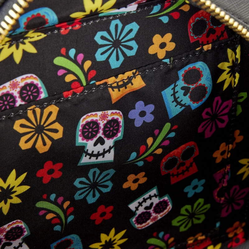 Loungefly Coco Miguel Calavera Floral Skull Crossbody Bag 4 Loungefly Coco Miguel Calavera Floral Skull Crossbody Bag - Image 4