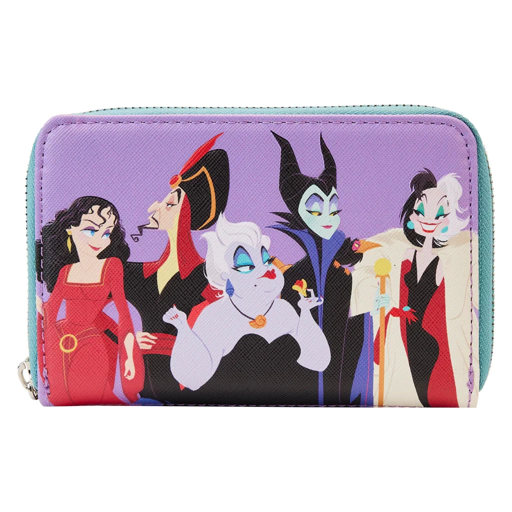 Loungefly Disney Villains Color Block Zip Around Wallet 1 Loungefly Disney Villains Color Block Zip Around Wallet