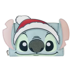 Loungefly Stitch Holiday Glitter Zip Around Wallet