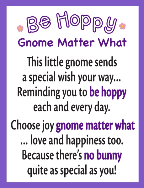 Spring Easter Bunny Gnome Token Charm 2 Spring Easter Bunny Gnome Token Charm - Image 2