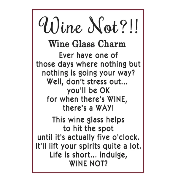Token Charm Red Wine Glass Wine Not? 2 Token Charm Red Wine Glass Wine Not? - Image 2