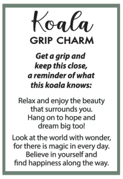 Live Life Like A Koala Bear Grip Ring Token Charm -Fashion Accessories Shop er66595 ht