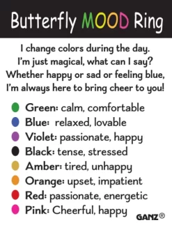 Butterfly Mood Ring Token Charm -Fashion Accessories Shop er66685 ht