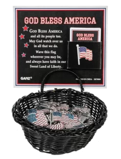 God Bless America Swivel Flag Token Charm -Fashion Accessories Shop er70860 1