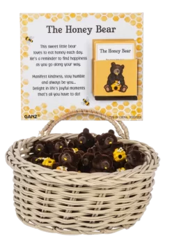 Honey Bear With Bee Hive Pocket Token Charm -Fashion Accessories Shop er72725