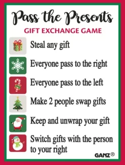 Pass The Presents White Elephant Gift Exchange Game Christmas Token Charm -Fashion Accessories Shop ex20680 ht