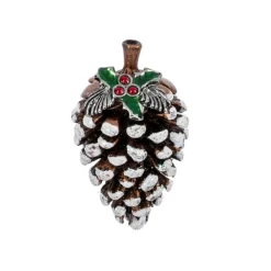 The Little Winter Pinecone With Holly Token Charm
