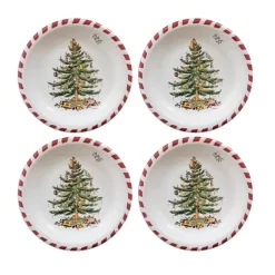 Spode Candy Cane Christmas Tree Lunch/Dessert Paper Plate Pack Of 8